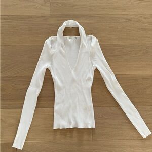 A.L.C. White Ribbed Sweater